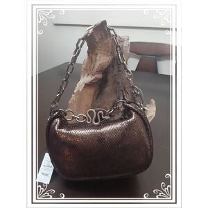 NWT~ALDO Bronze Snake Print PYTHONNX Top Zip Shoulder Bag Purse